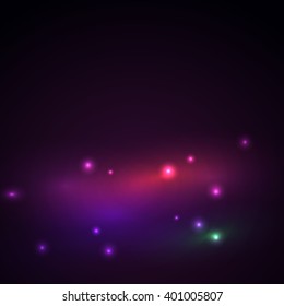 Vector cosmos illustration with stars and galaxy