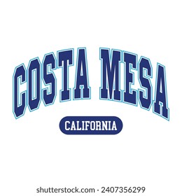 Vector Costa Mesa text typography design for tshirt hoodie baseball cap jacket and other uses vector