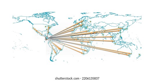 Vector Costa Rica concept map, export concept map for Costa Rica on white background suitable for export concepts. File is suitable for digital editing and size prints of all sizes.