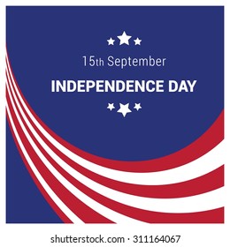 Vector Costa Rica Independence Day 15 September Celebration Card. red and white lines over on blue background with typography. Illustration