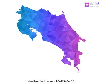 Vector Costa Rica cartografiar mosaico triángulo de polígono colorido con fondo blanco. degradado de estilo.