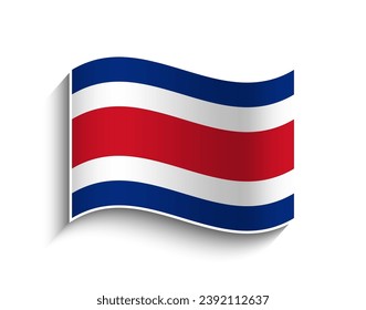 Vector Costa Rica waving Flag Icon