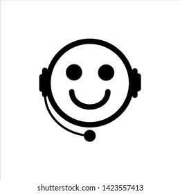 Vector costumer service outline web icon. black symbol with flat line style icon for web site design, logo, app, UI isolated on white background