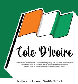 Vector cote d'ivoire flag banner cote d'ivoire flag Vector illustration design cote d'ivoire independence day banner design 