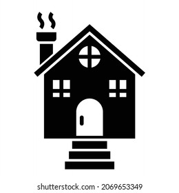 Vector Cottage Glyph Icon Design
