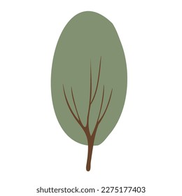 vector cottagecore landscape illustration clipart, house, tree, bunch, clip art, images in flat cartoon style