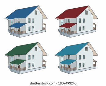 Casa de campo vectorial. Dibujo lineal