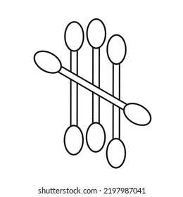 brotes de algodón vectorial sobre fondo blanco