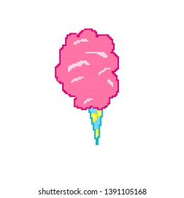 Vector Cotton Candy Concept In Pixel Art
