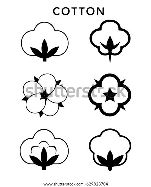 Vector Cotton Icon Logo Set On Stock Vector (Royalty Free) 629823704 ...