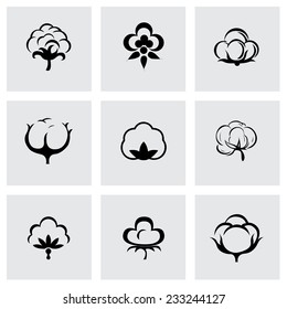 Vector Cotton Icon Set On Grey Background