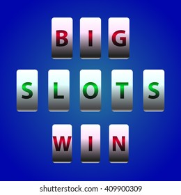 Vector Counter Big Win Slots. Element for casino, game and other projects. Big Win Icon over blue background