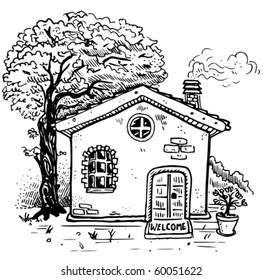 vector country house