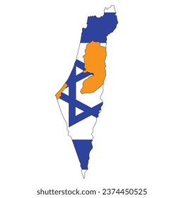 Vector country Israel and Palestine. The concept of two states - one country.