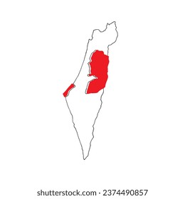 Vector country Israel and Palestine. The conflict in the Middle East.
