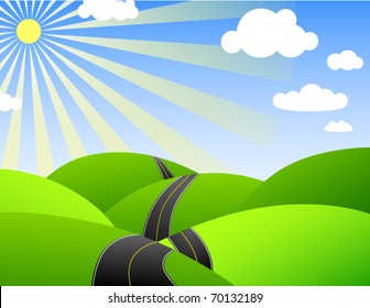 Vector Country Landscape Stock Vector (Royalty Free) 70132189 ...