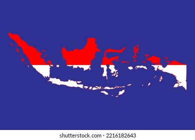 Mapa del país vectorial de Indonesia sobre fondo blanco