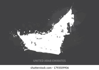 Vector Country Map Series of Watercolor Concepts in United Arab Emirates, Middle East.