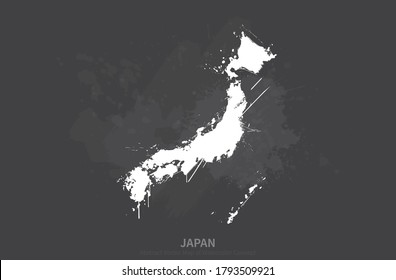 Vector Country Map Series of Watercolor Concepts in Japan, Asia.