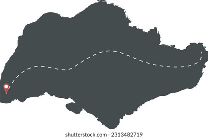 vector country map of Singapore