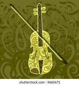 Vector country music background - fiddle