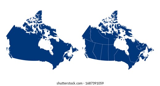 Vector couple color navy of map Canada.