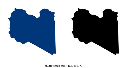 Vector couple color navy of map Libya.