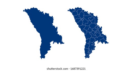 Vector couple color navy of map Moldova.