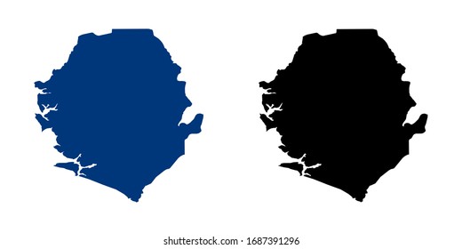 Vector couple color navy of map Sierra Leone.