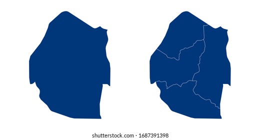 Vector couple color navy of map Swaziland.