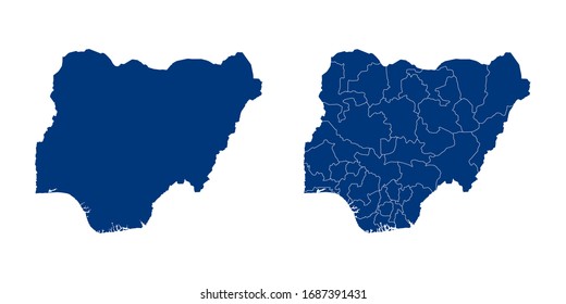 Vector couple color navy of map Niger.