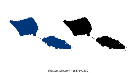 Vector couple color navy of map Samoa.