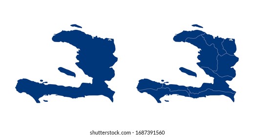 Vector couple color navy of map Haiti.