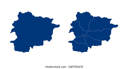 Vector couple color navy of map Andorra.