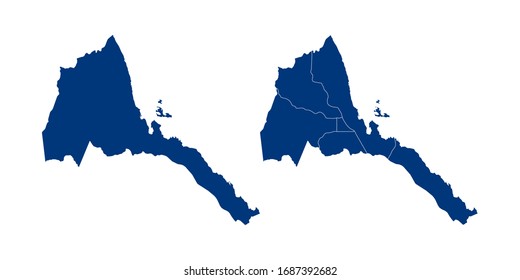 Vector couple color navy of map Eritrea.