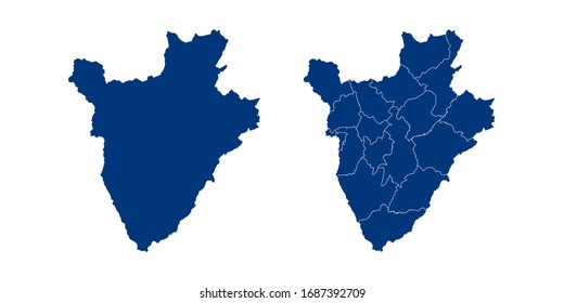 Vektorillustration Paar Farbe Marine der Karte Burundi.