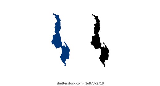 Vector couple color navy of map Malawi.