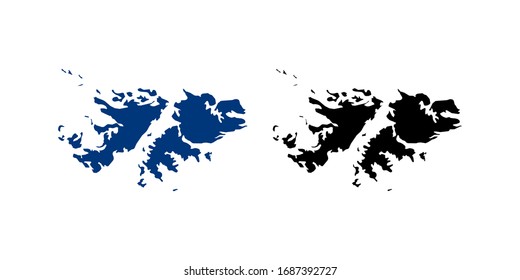 Armada de colores de la pareja de vectores del mapa de las Islas Malvinas.