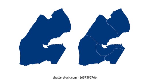 Vektorillustration Paar Farbe Marine der Karte Djibouti.