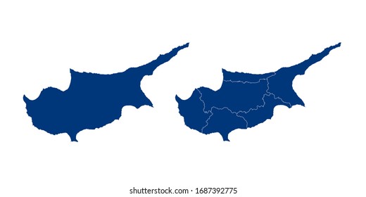 Vector couple color navy of map Cyprus.