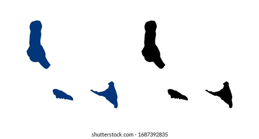 Vektorillustration Paar farbige Marine der Karte Comoros.