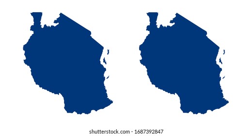 Vector couple color navy of map Tanzania.