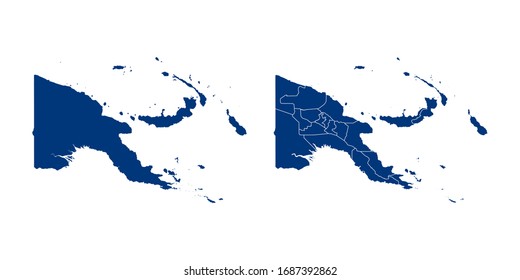 Vector couple color navy of map Papua New Guinea.