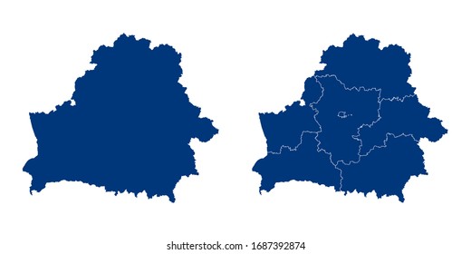 Vector couple color navy of map Belarus.
