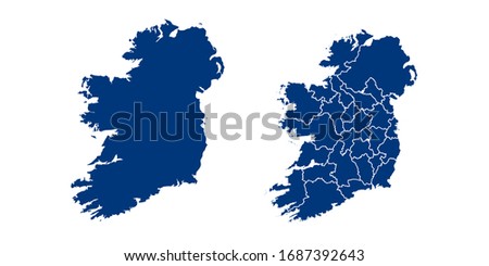Vector couple color navy of map Ireland.