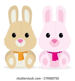 Vector Couple Of Cute Cartoon Characters Isolated