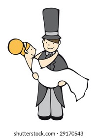 vector couple just married