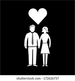 vector couple in love icon