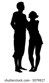 vector couple on beach