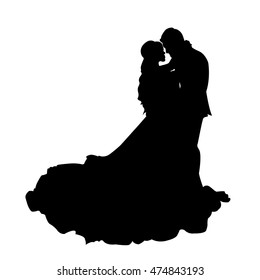 Vector couple silhouette